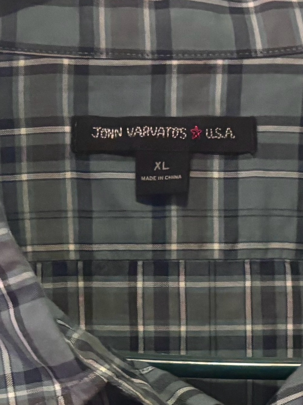 John Varvatos Men’s XL Gray/Blue Button Down Shirt 100% Cotton Long Sleeve - Picture 3 of 8